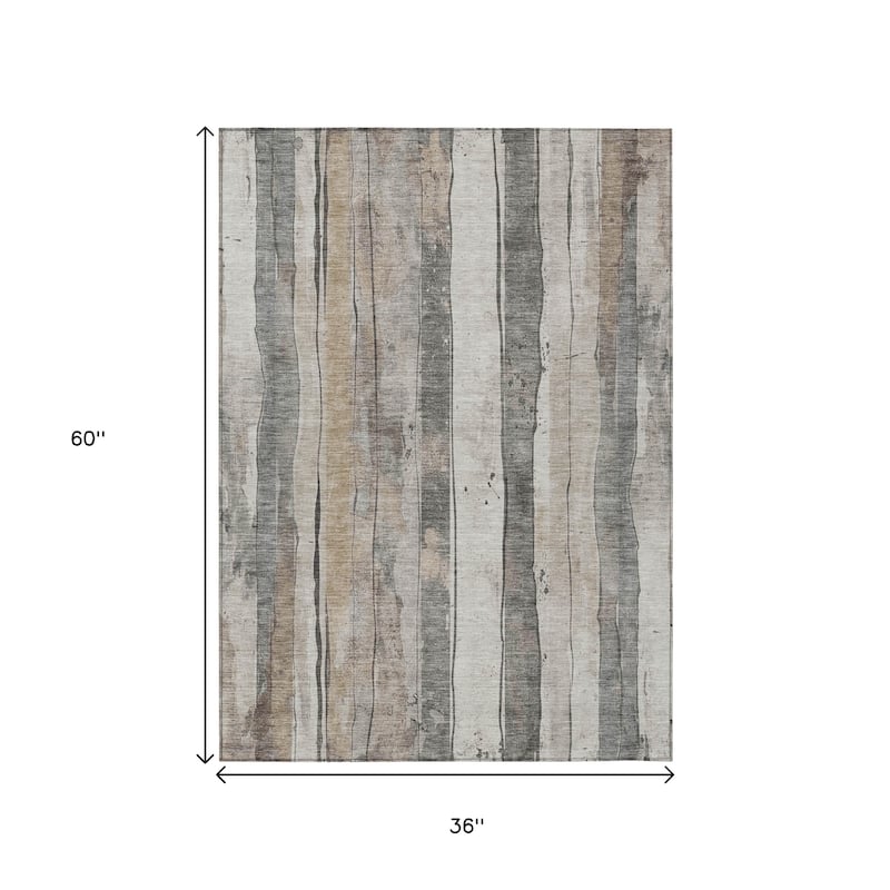 HomeRoots Striped Transitional Rectangle Outdoor Rug