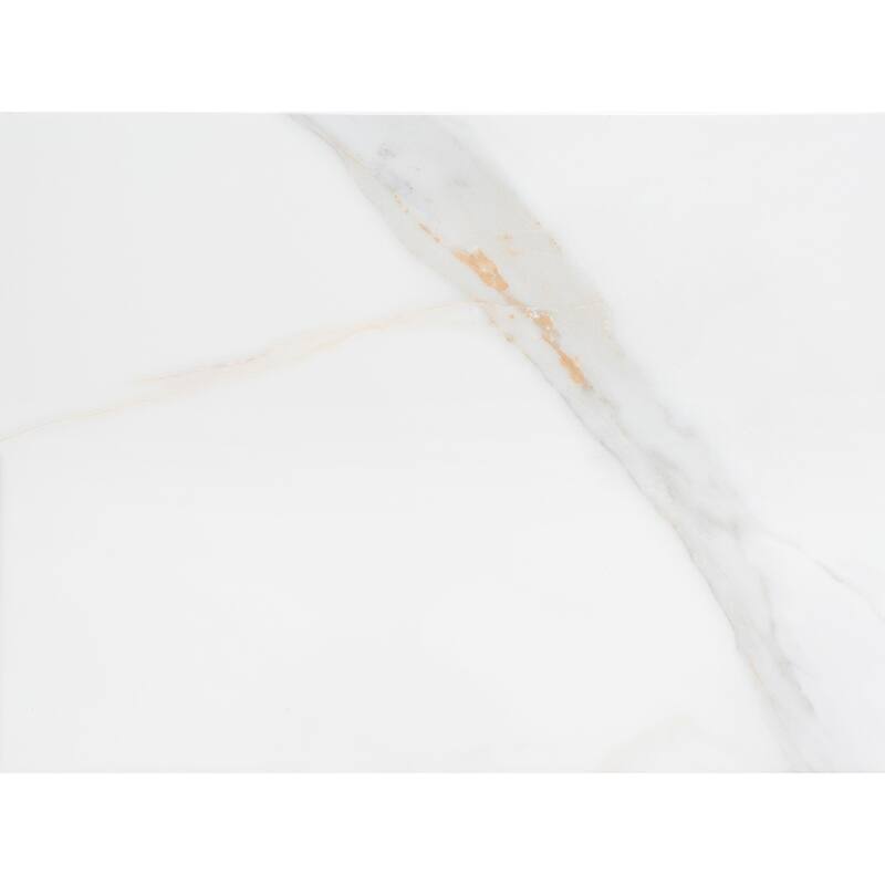 Chronos 10in x 13in White/ Gold Ceramic Wall Tile