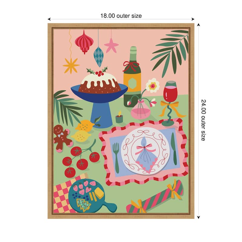 Kate and Laurel Sylvie Framed Canvas Christmas Dessert by Rachel Lee