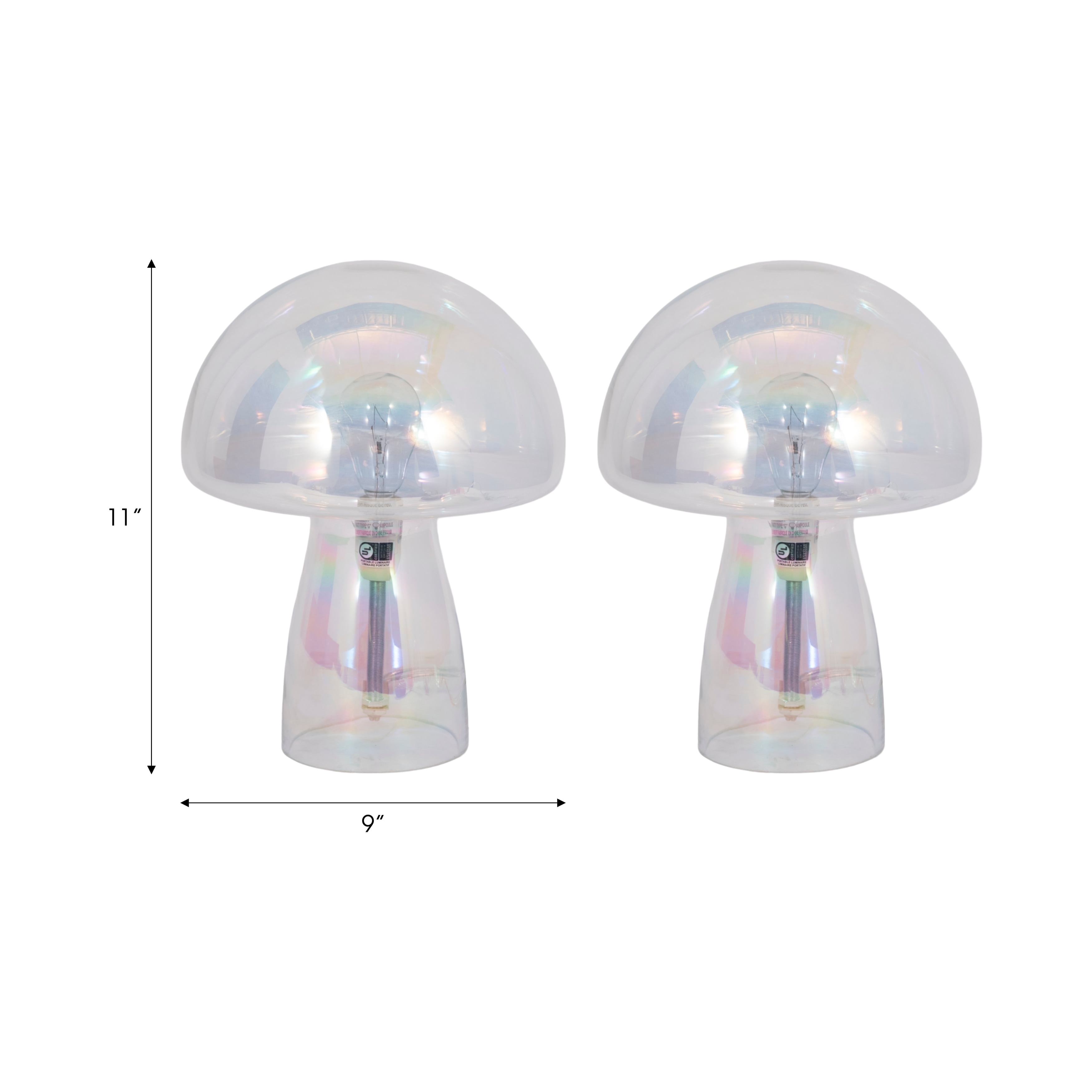 Elegant Glass Mushroom Accent Table Lamp with Dome Shade - On Sale