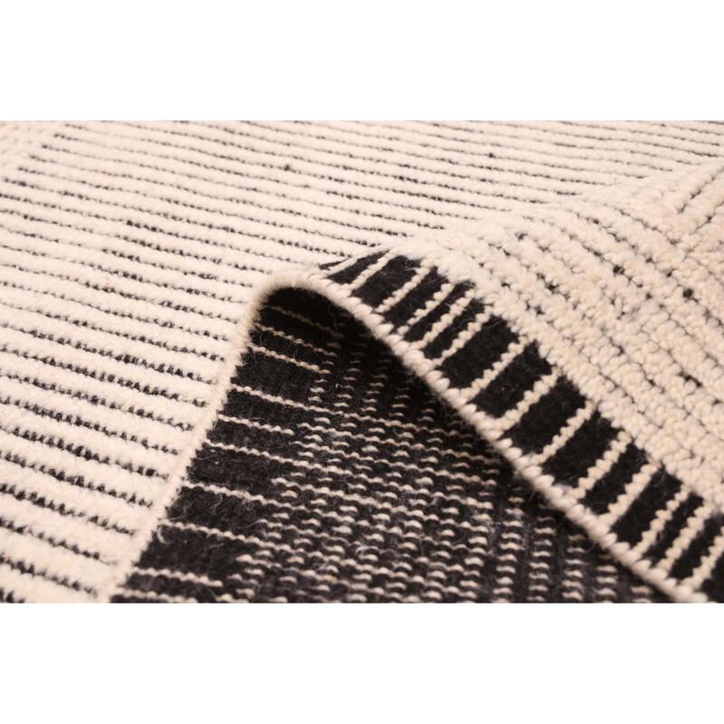 ECARPETGALLERY Hand-knotted Tangier Cream Wool Rug - 5'1 x 7'11