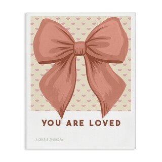 Stupell Coral Bow You Are Loved Canvas Wall Art Design By Courtney ...