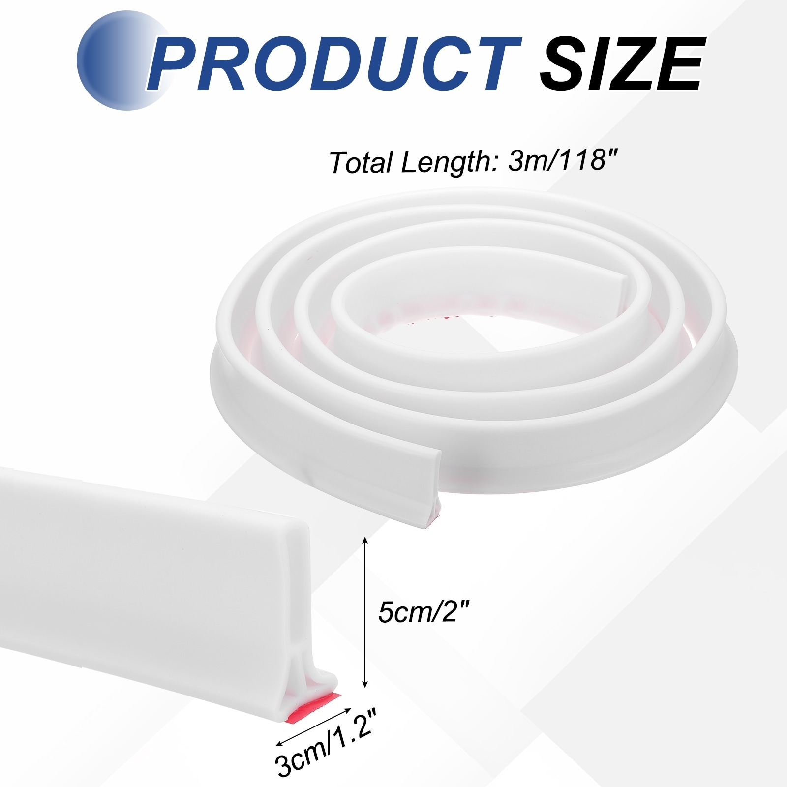 Wet Room Floor Barrier, Self Adhesive Shower Threshold Water Barrier Bath Seal Trim Strip for Bathroom Kitchen, Blue