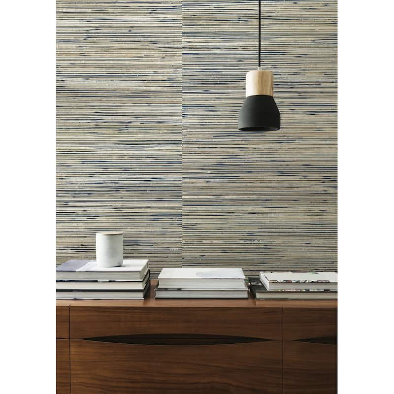 A-Street Prints Ranong Champagne Grasscloth Wallpaper