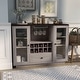 preview thumbnail 1 of 6, DH BASIC Traditional Coastal White 47-inch Glass-Door Wine Bar Cabinet by Denhour Coastal White