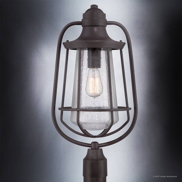 Luxury Vintage Outdoor Post Light 23 H X 11 W With Nautical Style Cage Design Estate Bronze Finish On Sale Overstock 19477984
