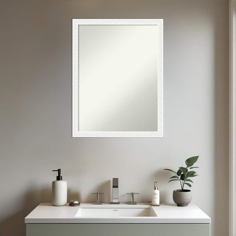 Bethany Non-Beveled Wood Framed Bathroom Vanity Wall Mirror
