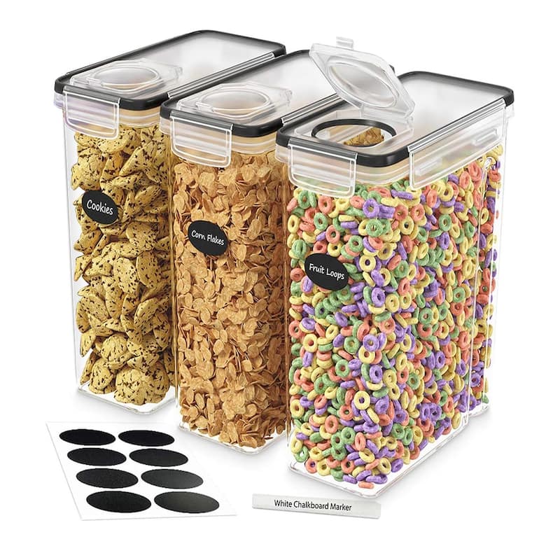 DWËLLZA KITCHEN Clear Cereal Storage Containers Set of 3 - 3 Pack