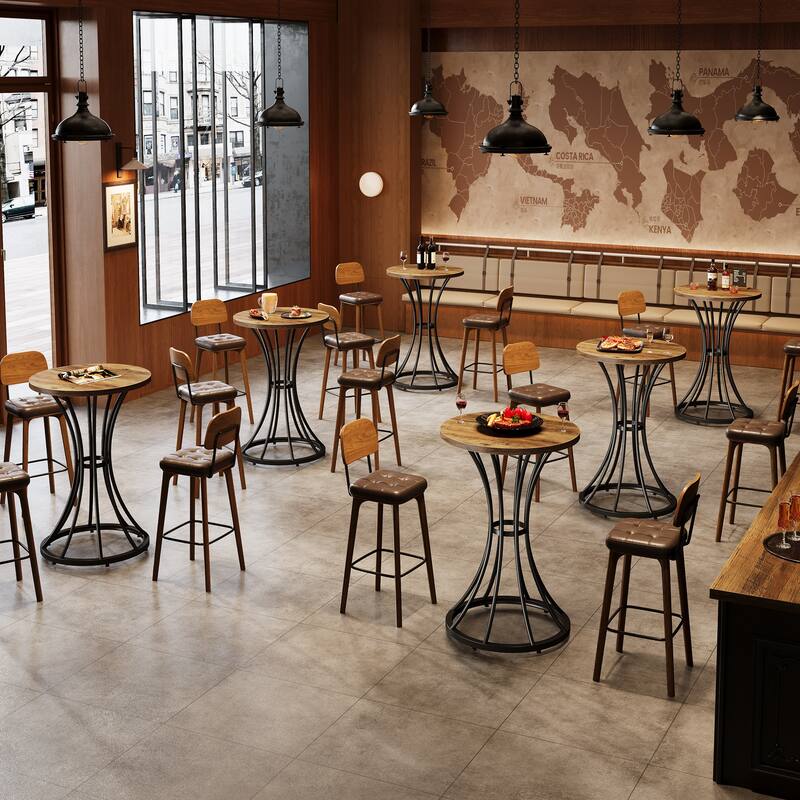 High Top Bar Table, Cocktail Pub Stand, Living Room Coffee Kitchen Party Accent Pub Table