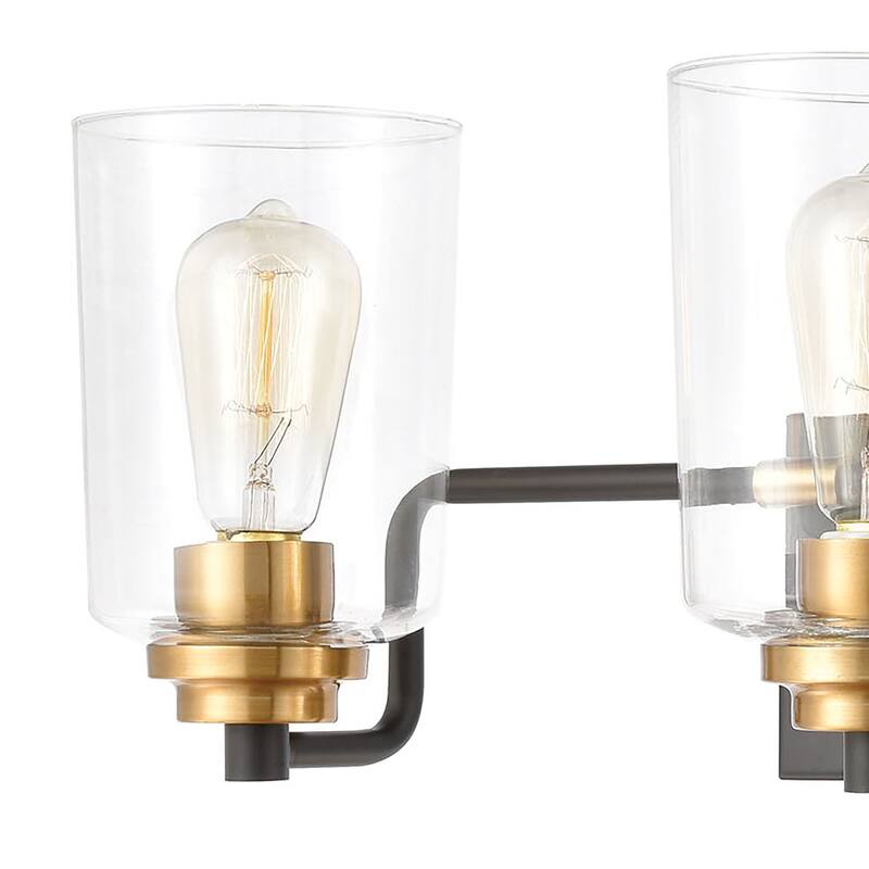 Elk Home Robins Matte Black With Clear Glass 3 Light Vanity Light