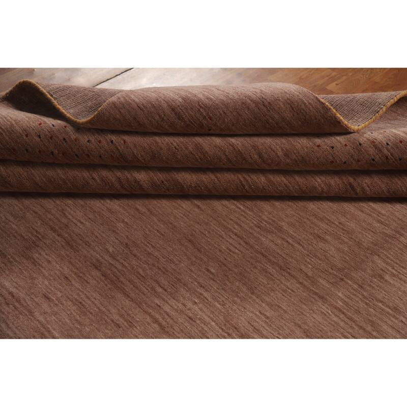 Hand Knotted Oriental 100% Wool Carpet Tribal Tribal Brown Gabbeh Area Rug - 9' 11'' X 8' 0''