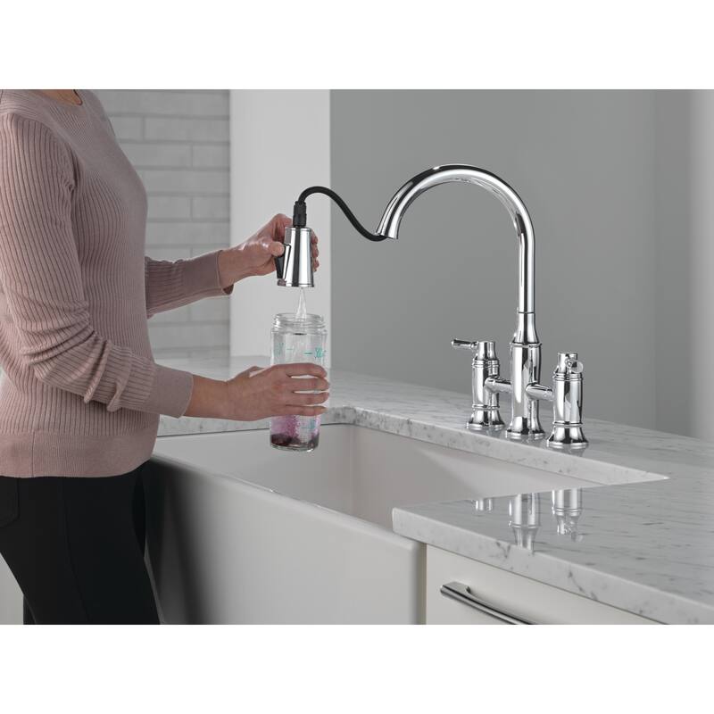 Delta 2384L-DST Renaldi 1.8 GPM Bridge Kitchen Faucet with Pull-Down