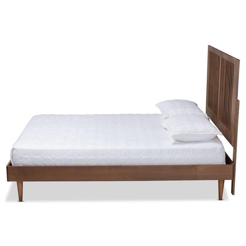 Kioshi Transitional Ash Walnut Finished Wood Platform Bed