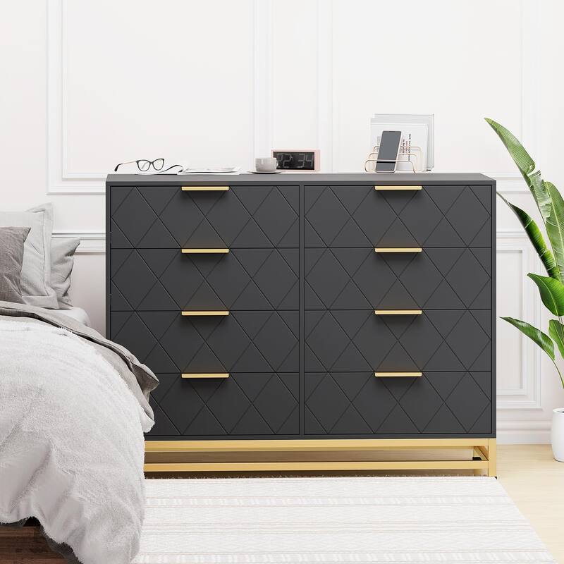 Dresser for Bedroom with 8 Drawer, TV Stand Dressers Chest of Drawers