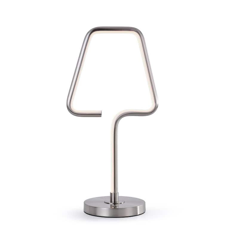 THE LAMP 21.5"H Dimmable LED Tube Table Lamp - Brushed Nickel