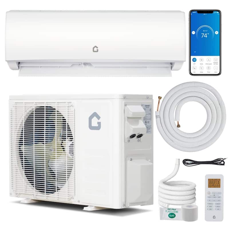 12000 BTU Mini Split Air Conditioner Heat Pump System, 20 SEER2, 230V, Cool up to 750 Sq. Ft - White
