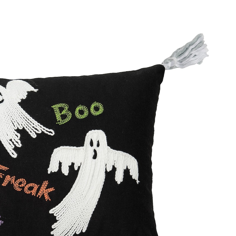 13" x 20" Boo Ghosts Embellished Halloween Throw Pillow