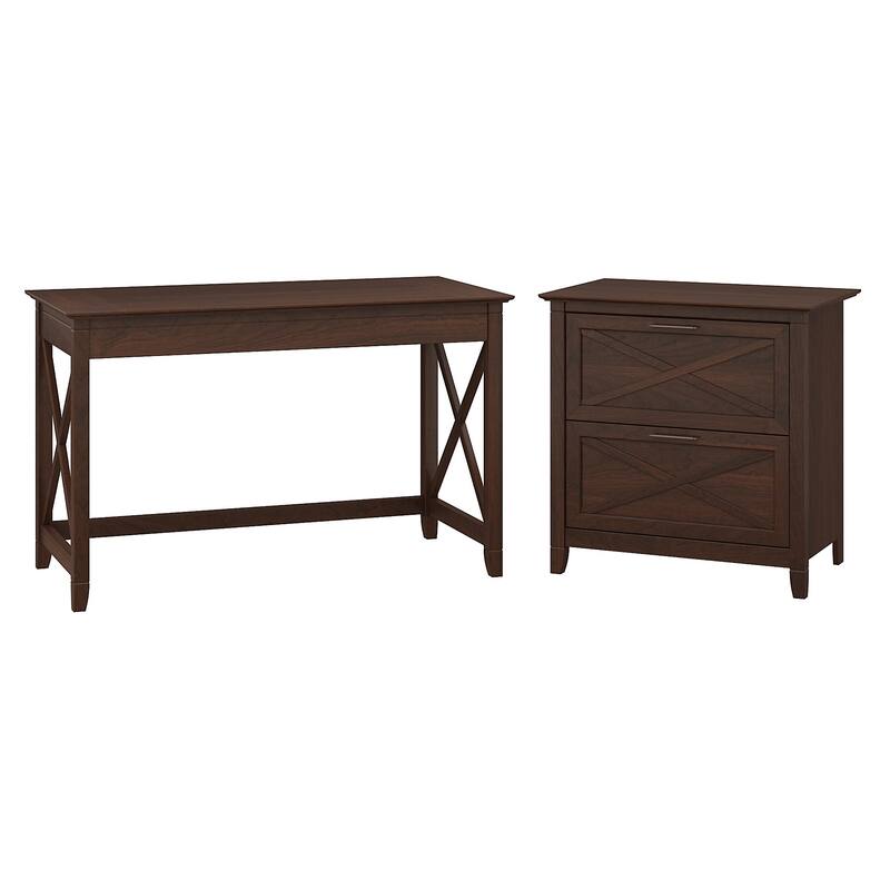 Key West 48W Writing Desk with Lateral File Cabinet by Bush Furniture