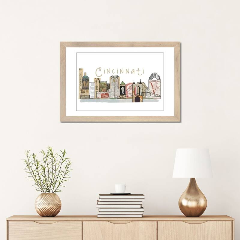 iCanvas "Cincinnati Horizontal Skyline" by Paper Cutz