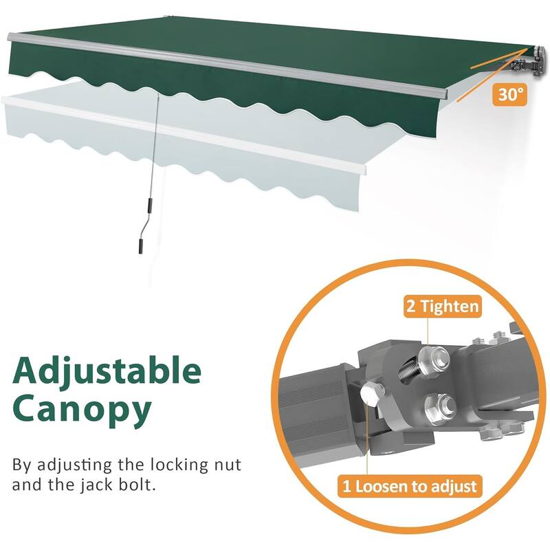 MCombo Patio Awning 8x7 Feet Sunshade Canopy for Manual Retractable Awnings