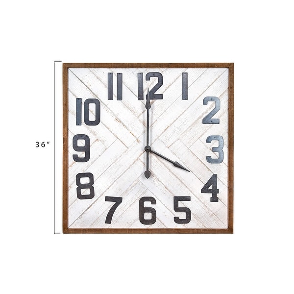 dimension image slide 1 of 2, Wood and Metal Wall Clock