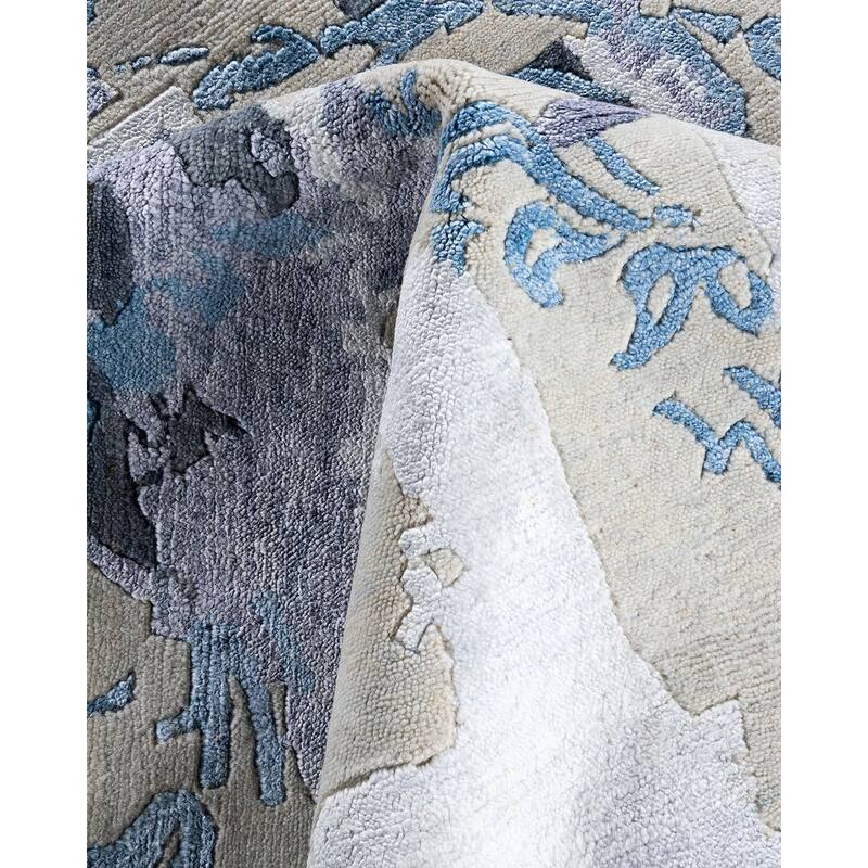 Modern One-of-a-Kind Hand-Knotted Area Rug - Beige, 9' 4" x 12' 2" - 9' 4" x 12' 2"