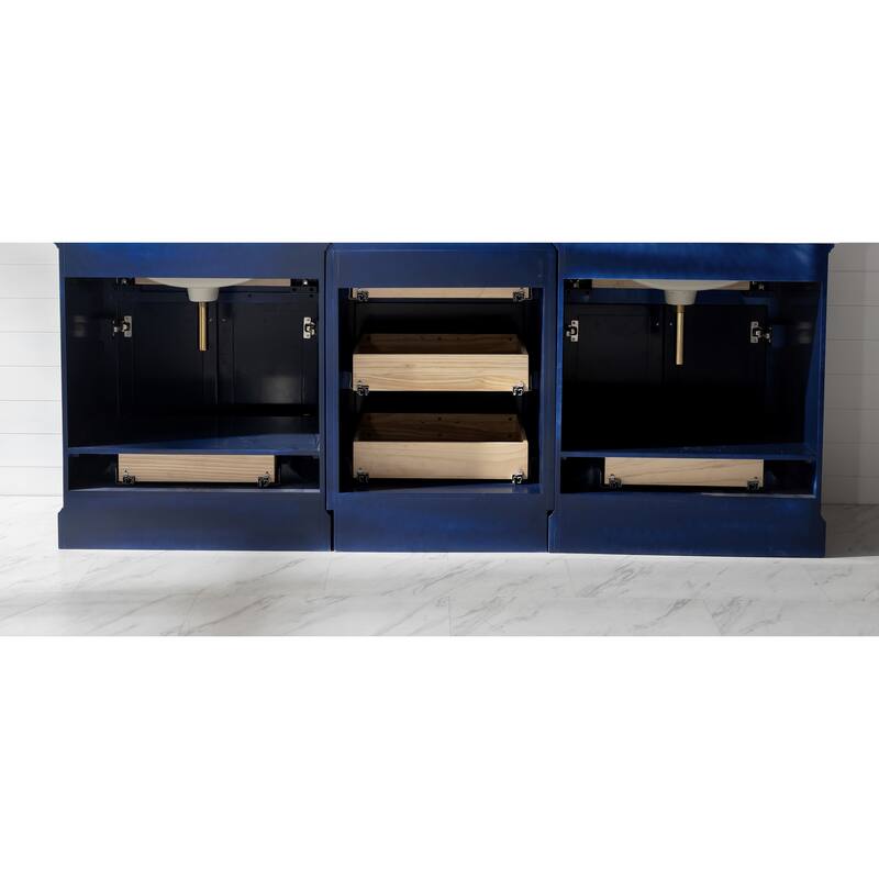 Milano 96" Double Sink Bathroom Vanity Modular Set in Blue