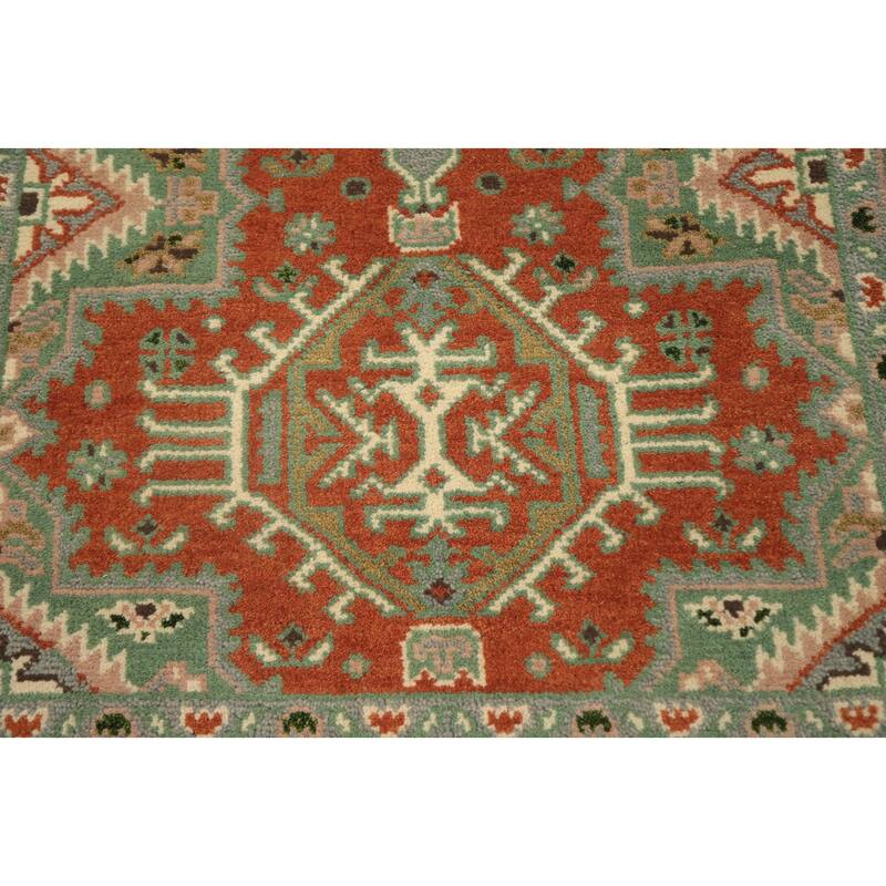 Hand Knotted Oriental 100% Wool Carpet Traditional Geometric Oranges & Rust Kazak Area Rug - 6' 1'' X 3' 10''