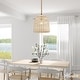 preview thumbnail 1 of 2, Hunter Baskel 1-Light Large Pendant Ceiling Light - Kitchen, Dining Room, Entry - Rattan, Transitional Rattan