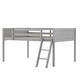 preview thumbnail 10 of 20, Full Size Grey Loft Bed with Convertible Ladder, Wood Frame, and Guardrails