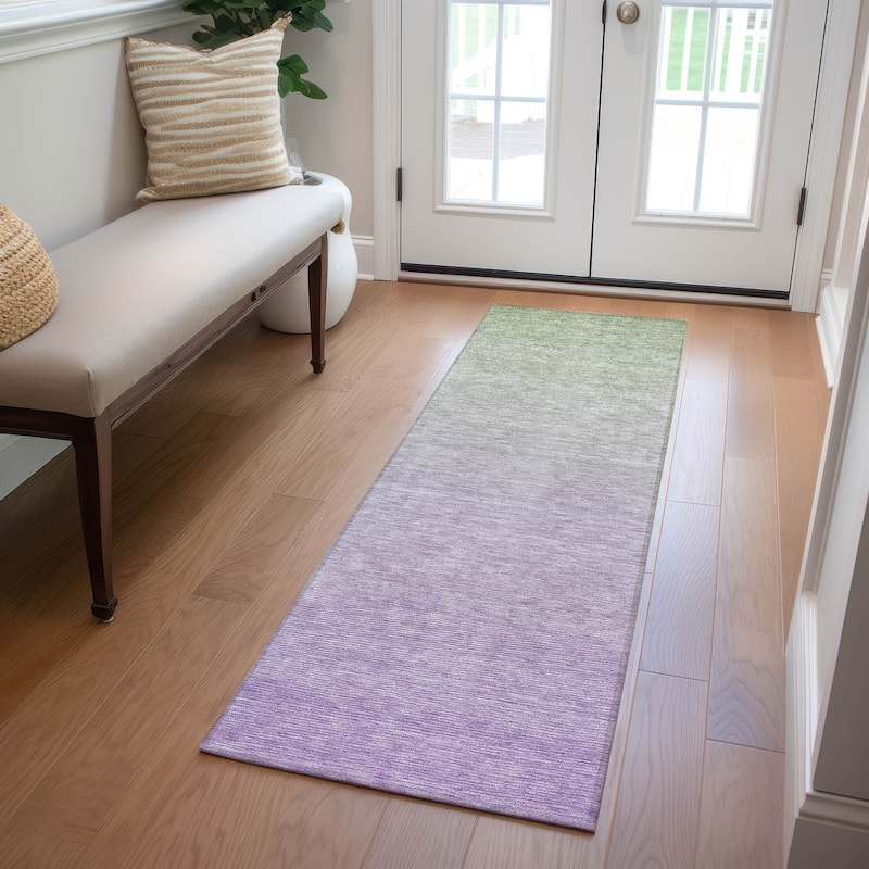 Machine Washable Indoor/ Outdoor Chantille Ombre Solid Rug