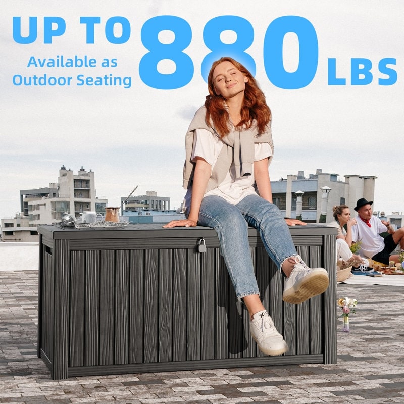 Outdoor Patio Storage Resin Lockable Deck Box - Picture 30 of 100