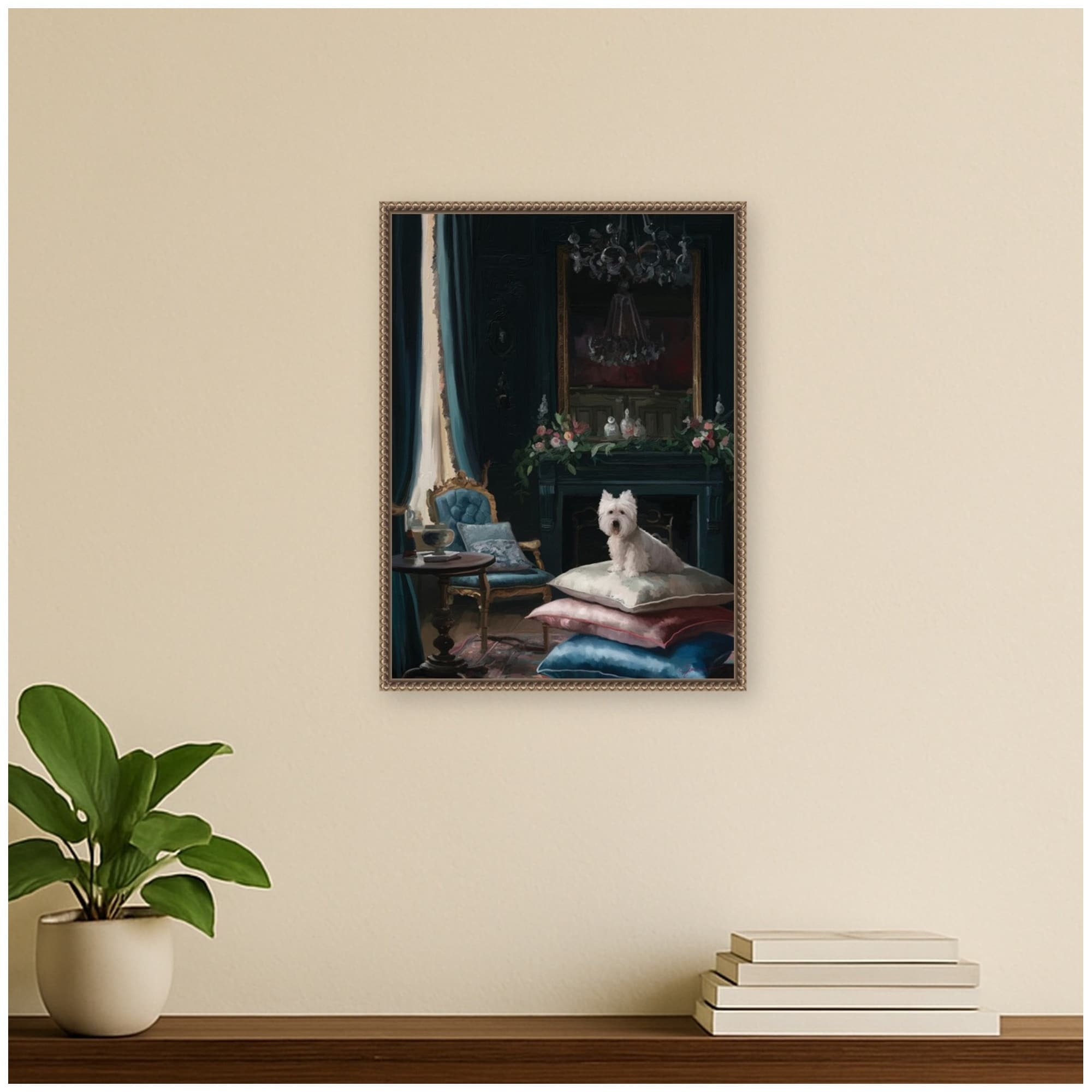 Kate and Laurel Monday Morning Blue by Mary Sparrow Framed Canvas Wall Art Print