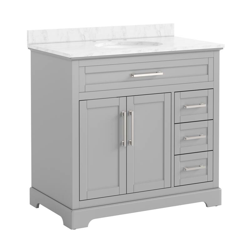 Bathroom Vanity with Marble Countertop without Mirror