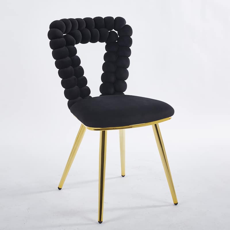 Modern Chair(set of 2 ) with Iron Tube Legs, Soft Cushions and Comfortable Backrest, Suitable for Dining Room, Living Room