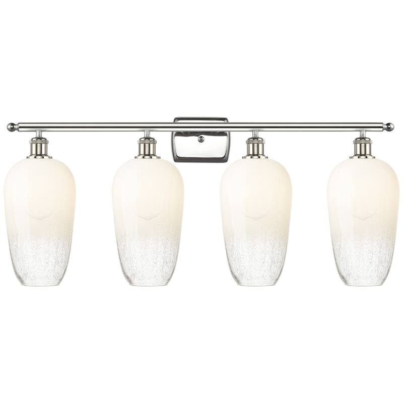 Innovations Lighting Endless Possibilities Ballston - Brookhaven Flute - 4 Light 37" Bath Vanity Light - Polished Nickel/Opal