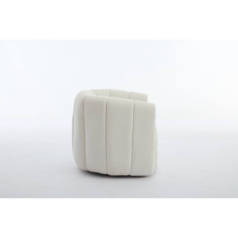 Accent Barrel Chair, Modern Round Armchairs with Upholstered, Comfy Swivel Accent Chair for Living Room