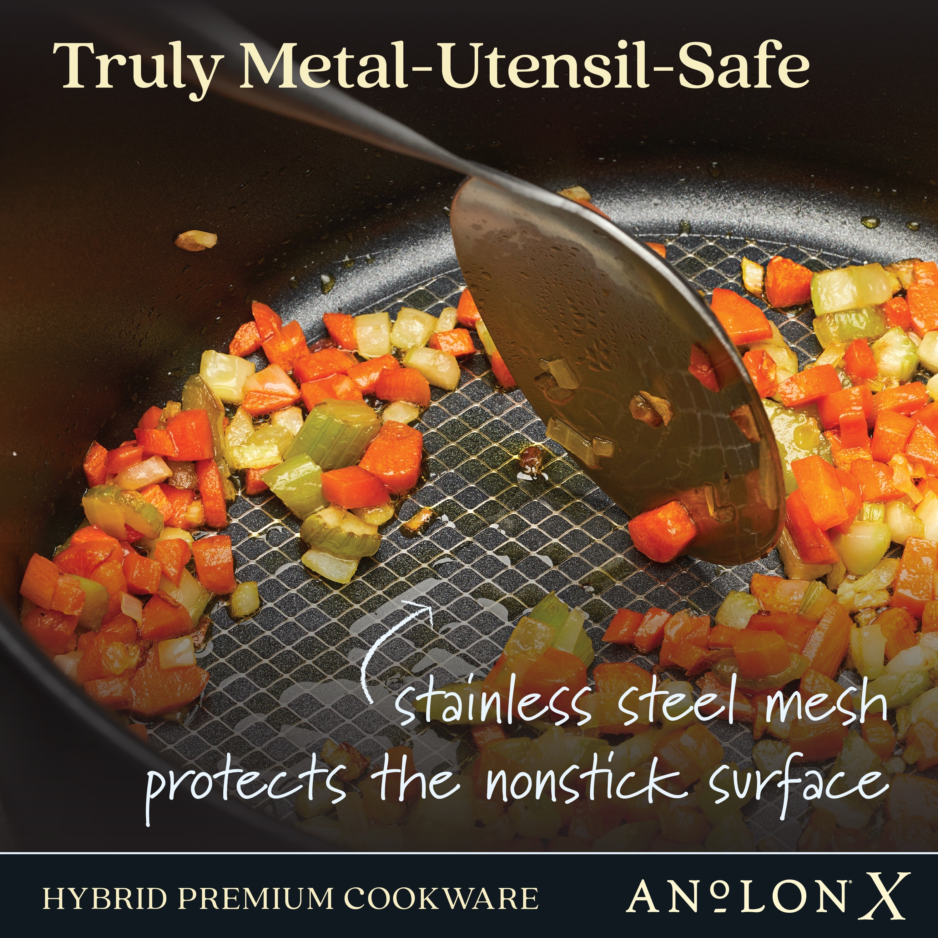 Anolon X Hybrid Nonstick Induction Saucepan With Lid, 3-Quart