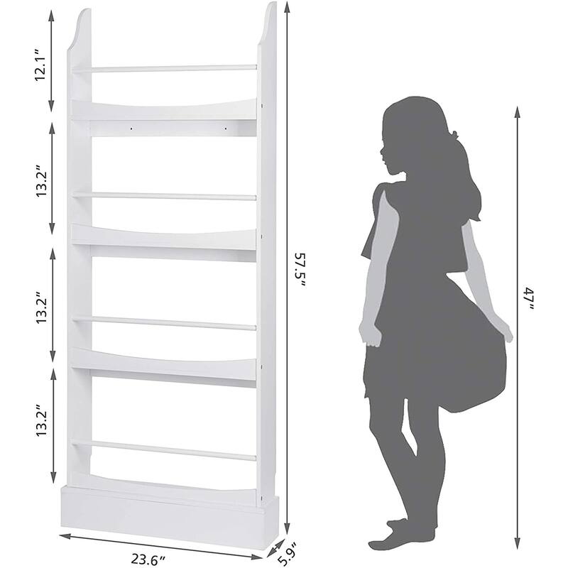 UTEX Kids Bookshelf,Children's Bookcases and Storage, Kids Bookcase Rack Wall for Bedroom,Study Living Room,White