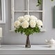 preview thumbnail 3 of 2, 22" Artificial Peony Arrangement with Cylinder Glass Vase