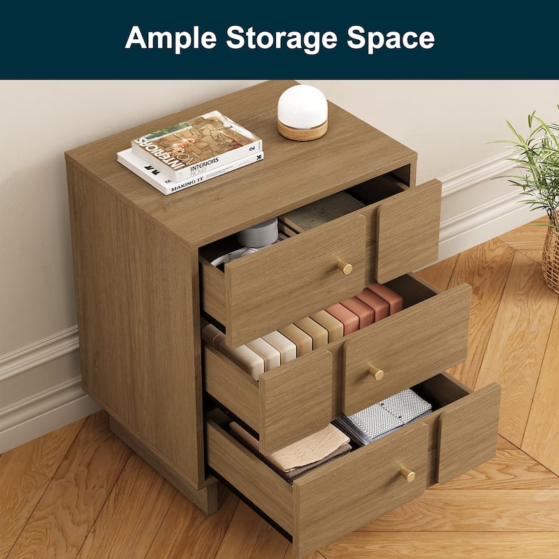 3-Drawer Bedside Table