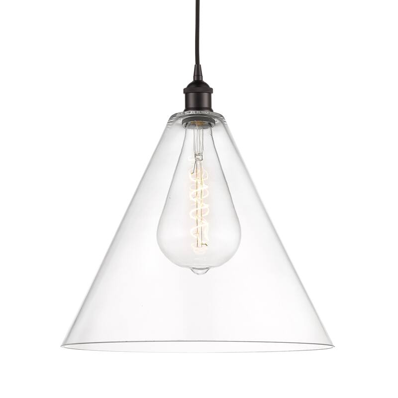 Innovations Lighting 616-1P-18-16 Edison Cone Pendant Edison Cone 16" - Oil Rubbed Bronze / Clear