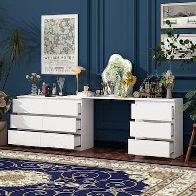 Transformative White Entertainment Center Home Desk Dresser Chest