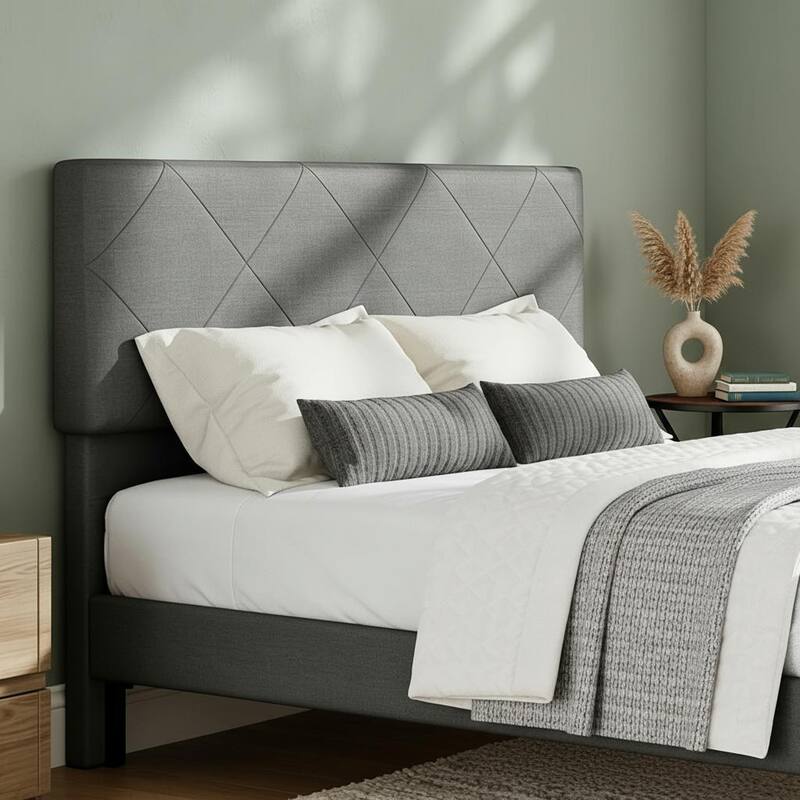 Bed Frame with Upholstered Headboard