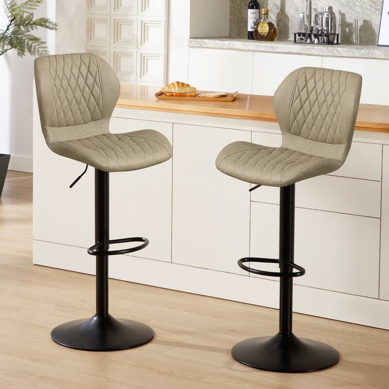 HOMYKA Swivel Adjustable Height Stool Set of 2