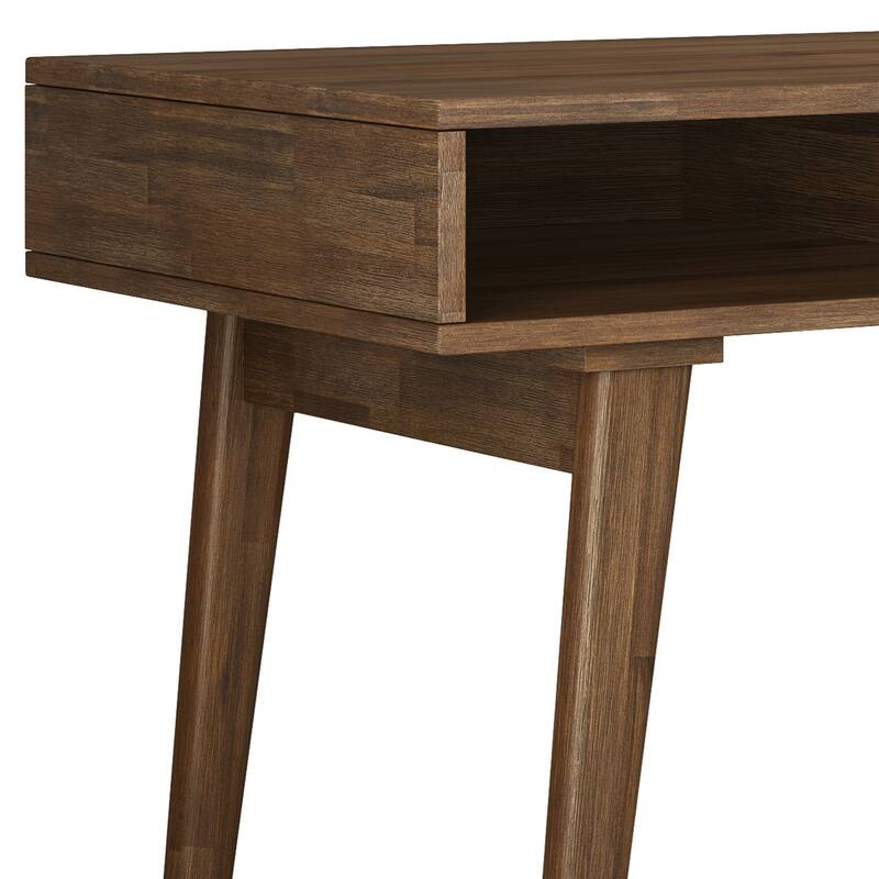 WYNDENHALL Wright SOLID WOOD Contemporary 60 inch Wide Desk with drawers in Rustic Natural Aged Brown
