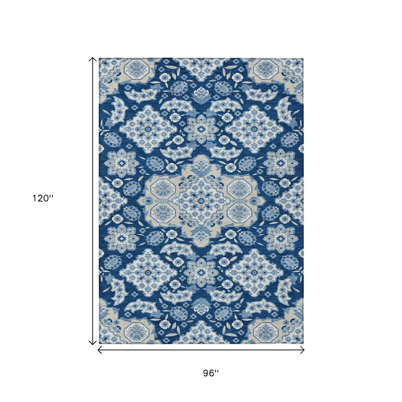 HomeRoots Medallion Traditional Rectangle Outdoor Rug