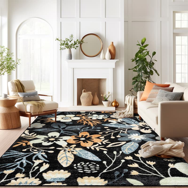 Beige Multi Garden Floral Stylish and Durable Area Rug