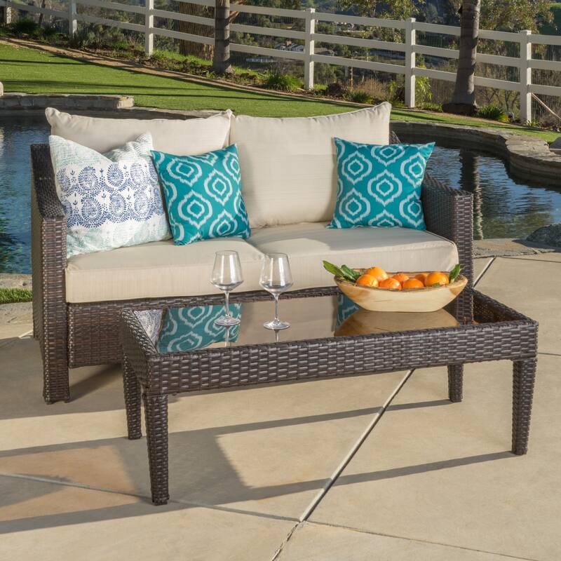 Outdoor PE Wicker Talking Set 2 Pcs