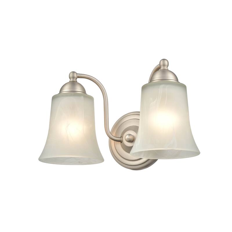 Millennium Lighting 2 Light Bathroom Vanity Fixture in Multiple Finishes with Faux Alabaster Shades